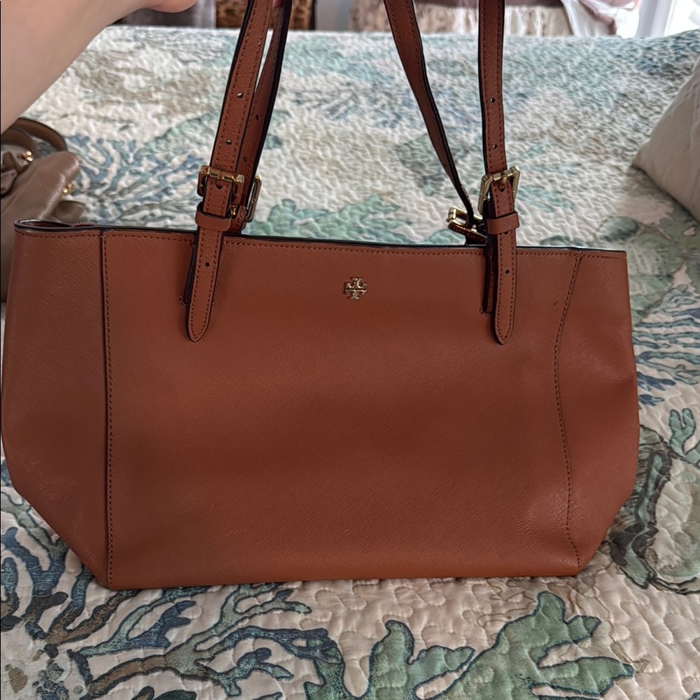 Tory Burch Brown Leather Structured Tote